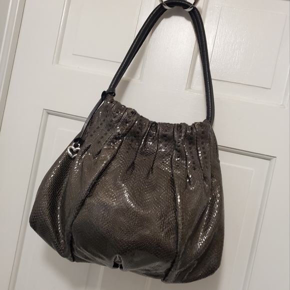 Brighton Breelan Snakeprint Hobo Style Shoulder Bag - Picture 1 of 10